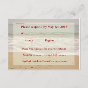 Tarjetas de respuesta de bodas de playa - Playa de