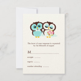 Tarjetas de respuesta de búhos bodas