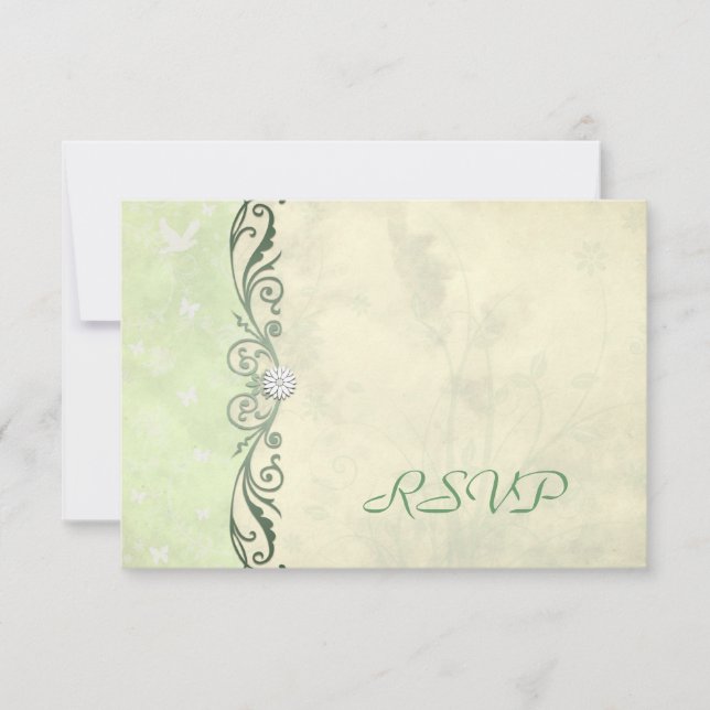 Tarjetas de Respuesta de Confirmación de Boda Flor (Anverso)