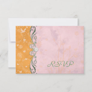 Tarjetas de respuesta de confirmación de boda flor