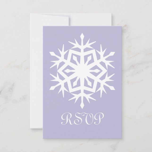 Tarjetas de respuesta de copos de nieve de inviern (Anverso)