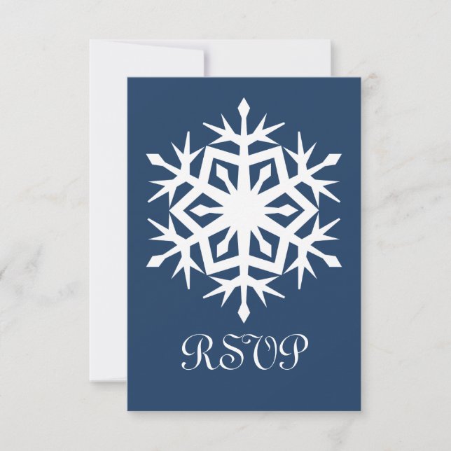 Tarjetas de respuesta de copos de nieve de inviern (Anverso)