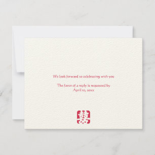 Tarjetas de respuesta de doble felicidad para boda