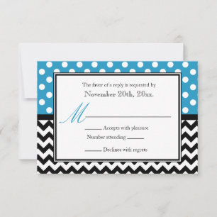 Tarjetas de respuesta de Dot Blue y Chevron Polka