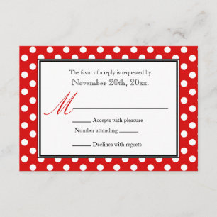 Tarjetas de respuesta de Dot Rojo y Blanco de Polk