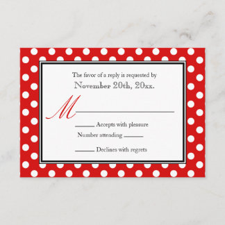 Tarjetas de respuesta de Dot Rojo y Blanco de Polk