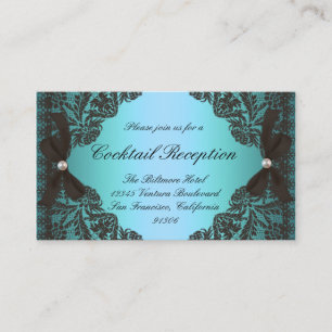 Tarjetas de respuesta de encaje Verde azulado y ne