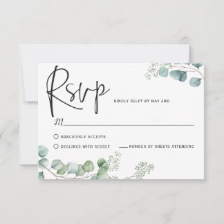 Tarjetas de respuesta de eucalipto,