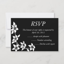 Tarjetas de respuesta de eventos en blanco y negro