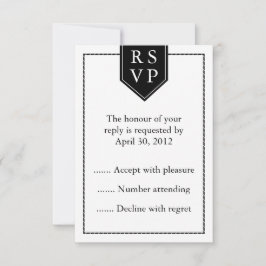 Tarjetas de respuesta de eventos en blanco y negro