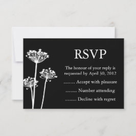 Tarjetas de respuesta de eventos en blanco y negro