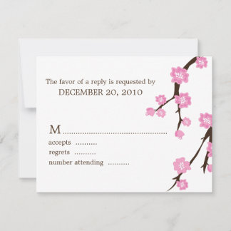 Tarjetas de respuesta de flores de cerezo