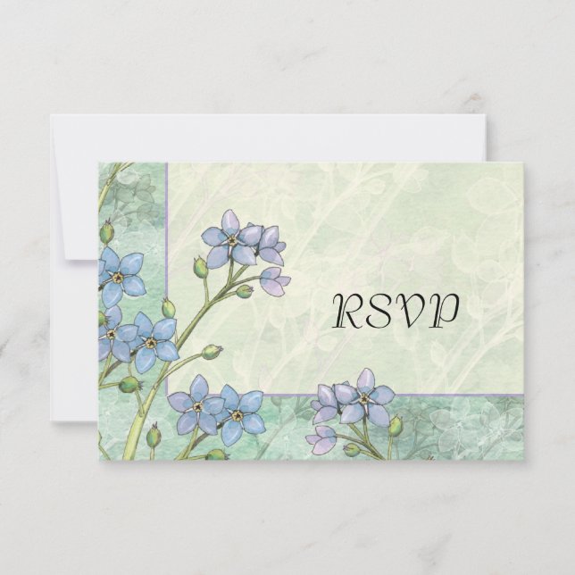Tarjetas de respuesta de flores "No me olvides" pa (Anverso)