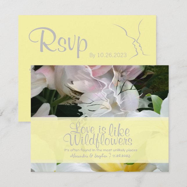 Tarjetas de respuesta de flores silvestres (Anverso / Reverso)