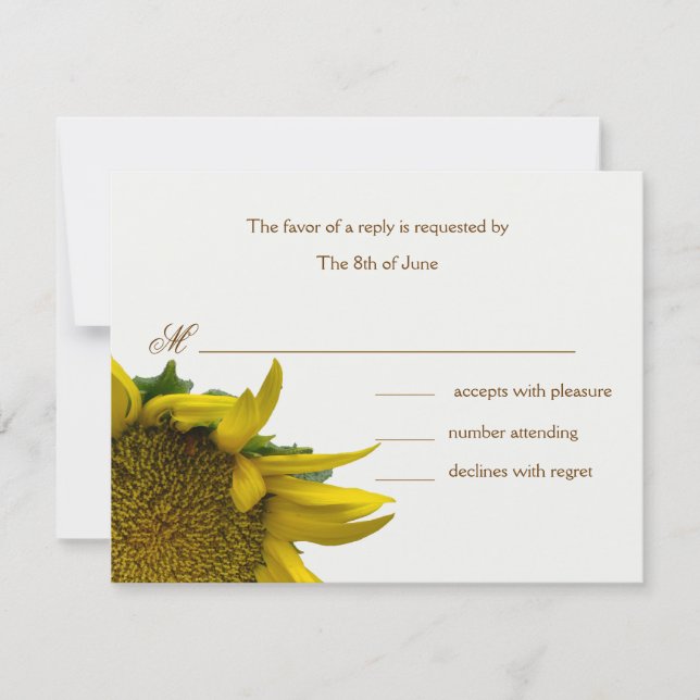 Tarjetas de respuesta de girasol (Anverso)