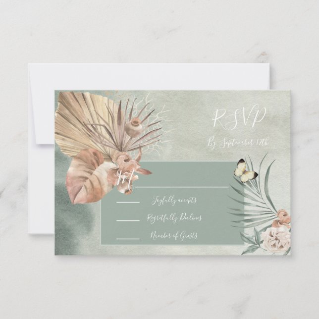 Tarjetas de respuesta de hoja de palma Oasis Tropi (Anverso)