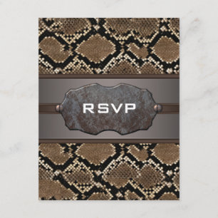 Tarjetas de respuesta de invitación de cuero de se