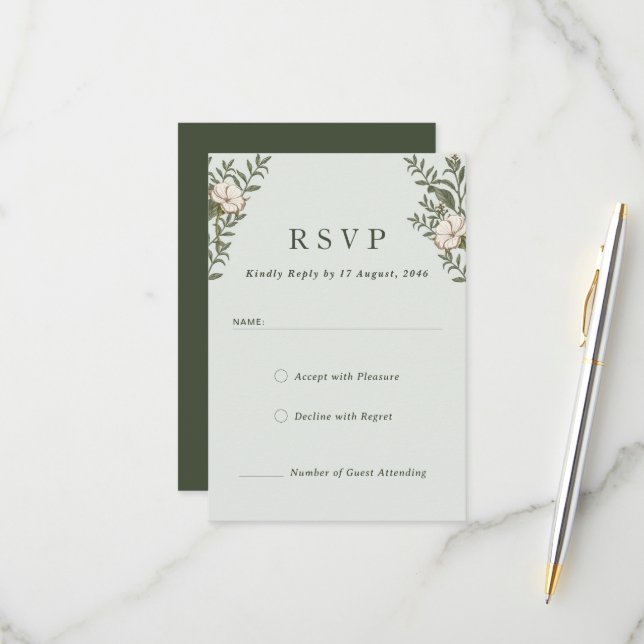 Tarjetas de respuesta de invitación para matrimoni (Anverso/Reverso In Situ)