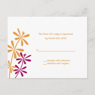 Tarjetas de respuesta de naranja y Fuchsia