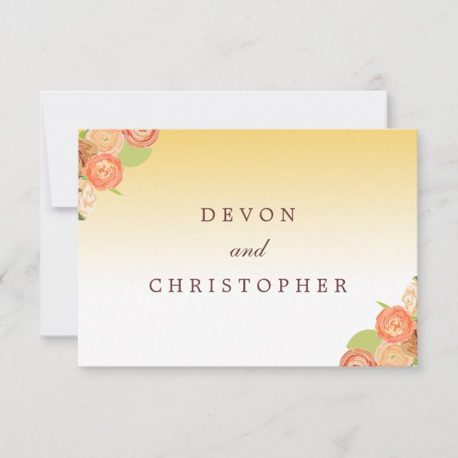 Tarjetas de respuesta de Ombre Floral Boda (Anverso)