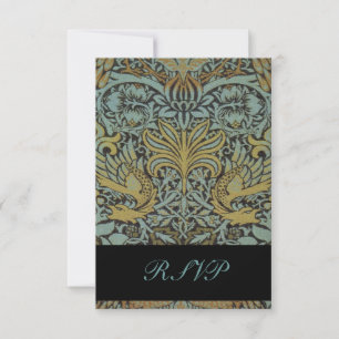 Tarjetas de respuesta de pájaros de William Morris