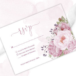 Tarjetas de respuesta de peonía rosa