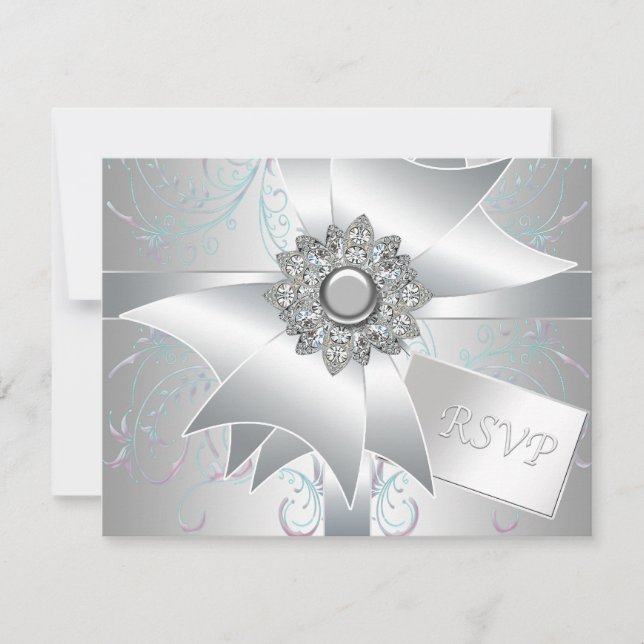 Tarjetas de respuesta de perla blanca con remolino (Anverso)