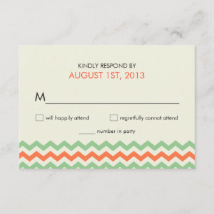 Tarjetas de respuesta de RSVP Chevron Zigzag de bo