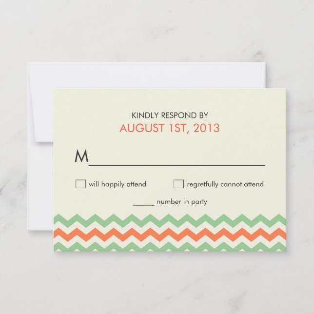 Tarjetas de respuesta de RSVP Chevron Zigzag de bo (Anverso)