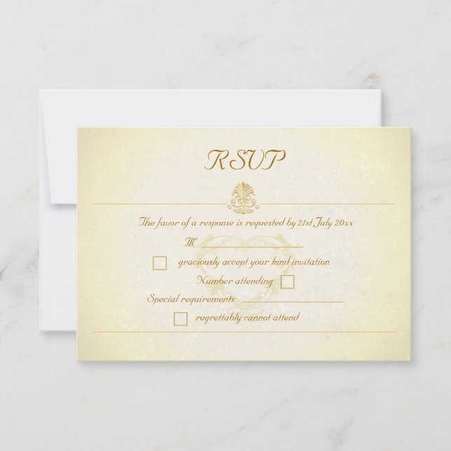 Tarjetas de respuesta de RSVP con estilo de papel  (Anverso)