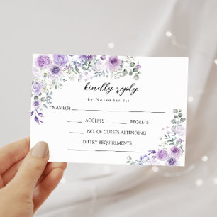 Tarjetas de respuesta de RSVP de boda bohemio flor