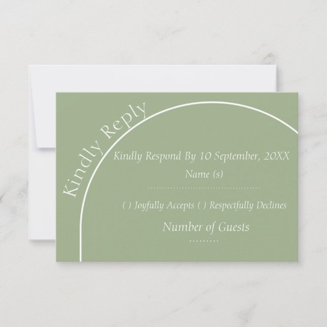 Tarjetas de respuesta de RSVP de boda con arco de  (Anverso)