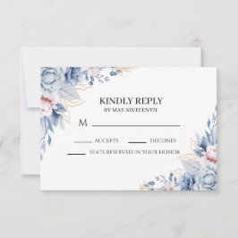 Tarjetas de respuesta de RSVP de boda de Hortensia