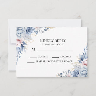 Tarjetas de respuesta de RSVP de boda de Hortensia