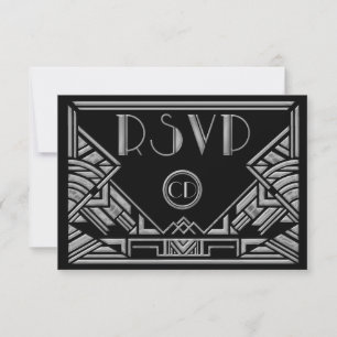 Tarjetas de respuesta de RSVP de boda estilo Art D