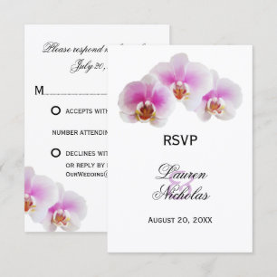 Tarjetas de respuesta de RSVP de orquídeas pintada