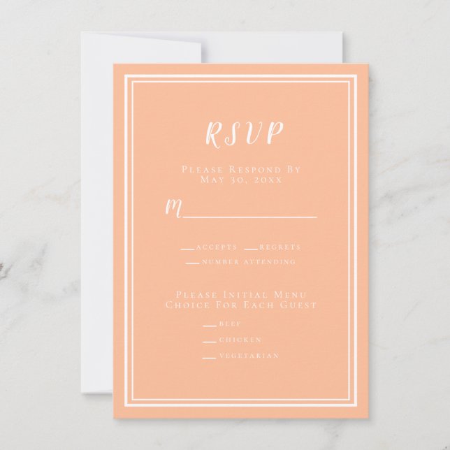 Tarjetas de respuesta de RSVP modernas para boda d (Anverso)