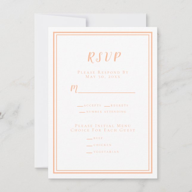 Tarjetas de Respuesta de RSVP Modernas para Bodas  (Anverso)