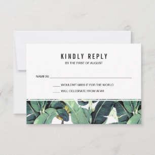 Tarjetas de respuesta de RSVP para boda en plantac