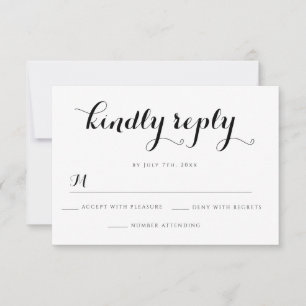 Tarjetas de respuesta de RSVP para boda simple ele