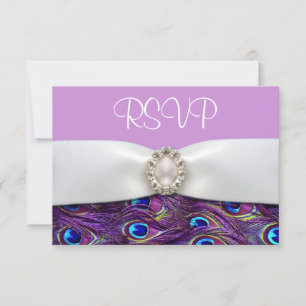 Tarjetas de respuesta de RSVP para bodas de Pavo R