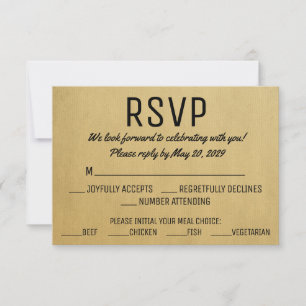Tarjetas de respuesta de RSVP vintage con elección