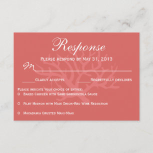 Tarjetas de respuesta de Sea Coral RSVP