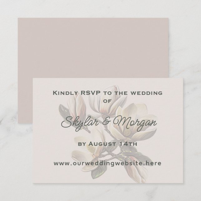 Tarjetas de respuesta de sitios web Bodas de Magno (Anverso / Reverso)