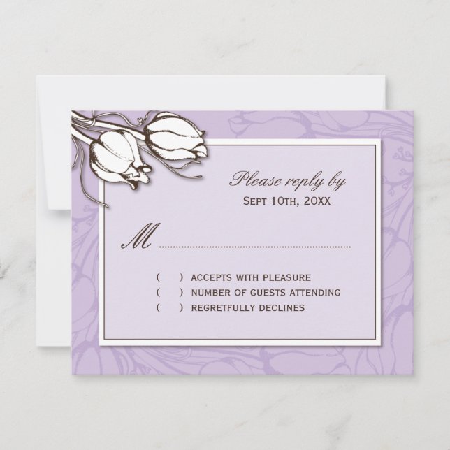 Tarjetas de respuesta de tulipanes vintage (Anverso)