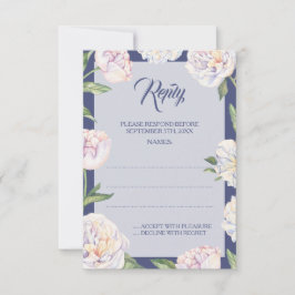 Tarjetas de respuesta del Boda azul floral de Peon