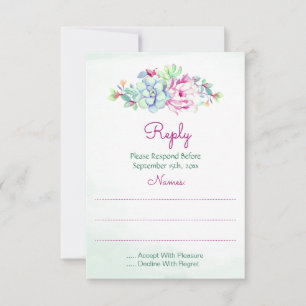 Tarjetas de respuesta del Boda Cactus
