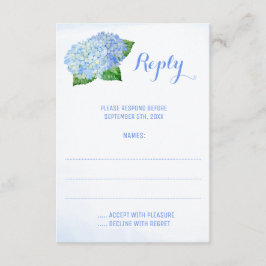Tarjetas de respuesta del Boda de acuarela Blue Hy