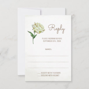 Tarjetas de respuesta del Boda de flores Cream Peo