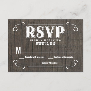 Tarjetas de respuesta del Boda de madera del viejo